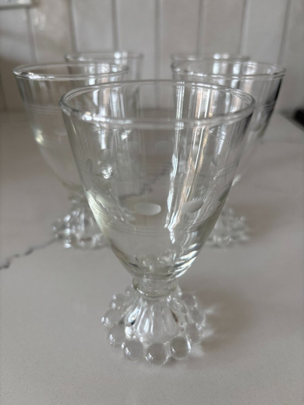 5 Vintage Anchor Hocking Berwick "Boopie Glass Goblets"